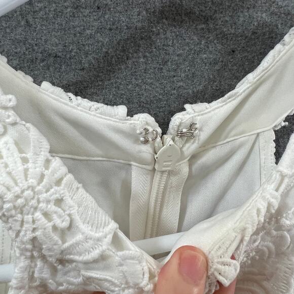 Lulus White Lace Dress Women Size Small Mini Dress Sleeveless Knee length - Picture 7 of 10